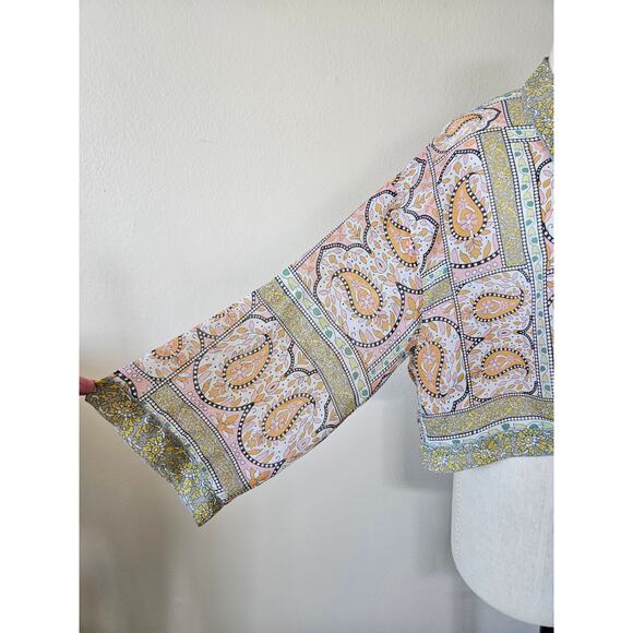 Anthropologie Sheer Tie Front Crop Kimono, One Size - Picture 5 of 10